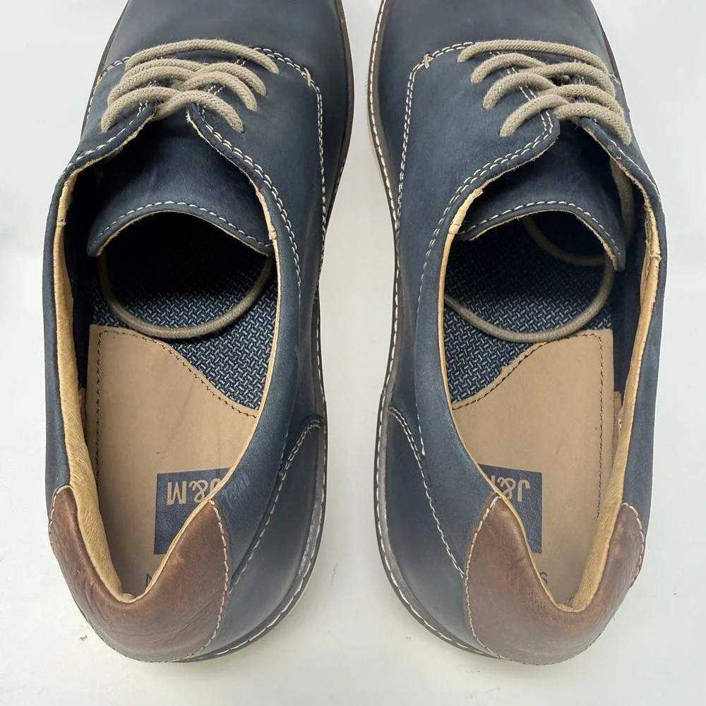 Johnston & Murphy Men's McGuffey Plain Toe Blue Oiled Shoes Size 11 M Casual